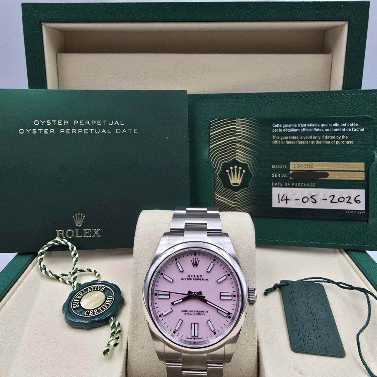 Rolex Oyster Perpetual 134300 Candy Pink Dial
