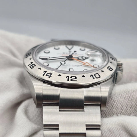 2022 PAPERS Rolex Explorer II 42mm 226570 Stainless Steel Polar White Dial BOX