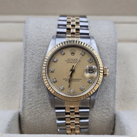 Rolex Datejust Midsize 68273 Champagne Diamond 1