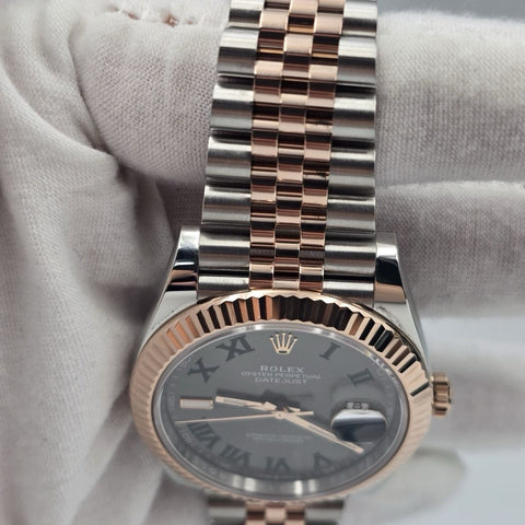 2021 PAPERS Rolex Datejust 41mm 126331 Two-Tone Rose Jubilee Wimbledon Dial BOX