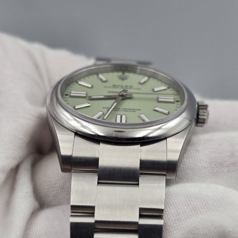 NEW 2025 Rolex Oyster Perpetual Pistachio Dial Stainless Steel 41mm 134300