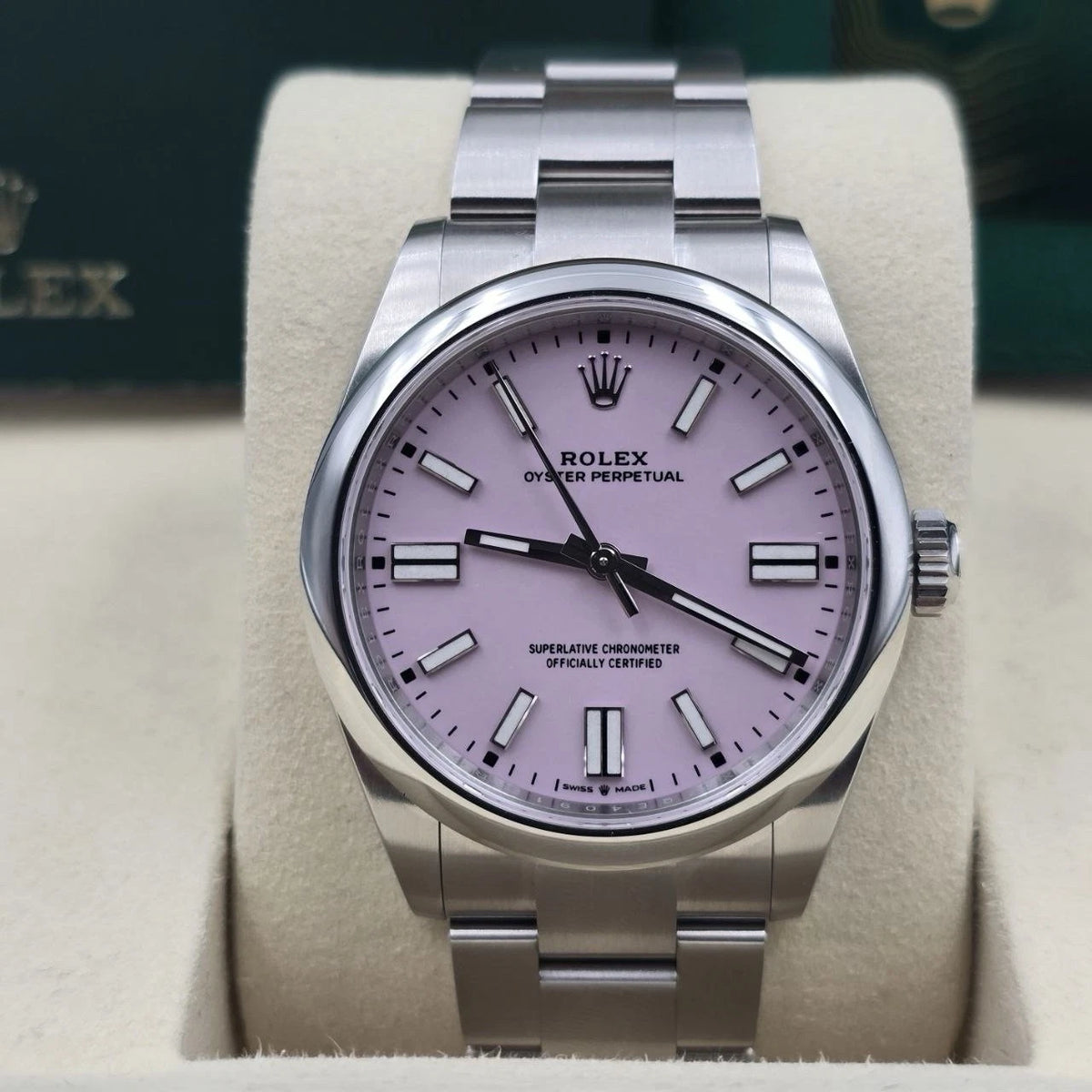 NEW 2026 Rolex Oyster Perpetual Stainless Steel 41mm Candy Pink Dial 134300