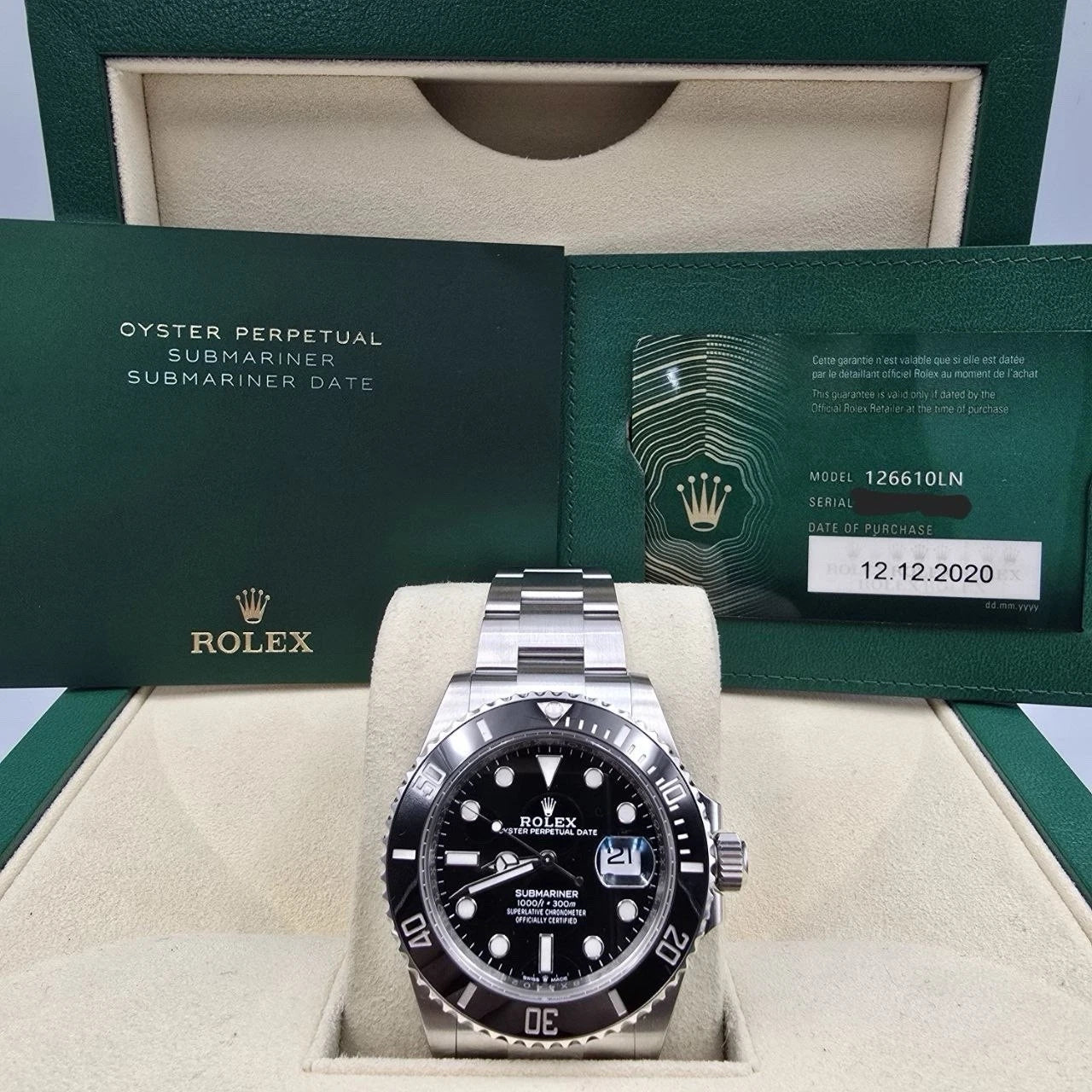2020 PAPERS Rolex Submariner Date 41mm Black Ceramic 126610LN Watch BOX