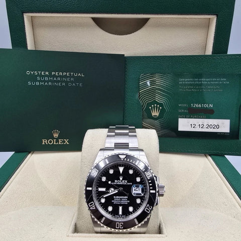 2020 PAPERS Rolex Submariner Date 41mm Black Ceramic 126610LN Watch BOX
