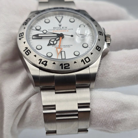 2021 PAPERS Rolex Explorer II 42mm 226570 Stainless Steel Polar White Dial BOX