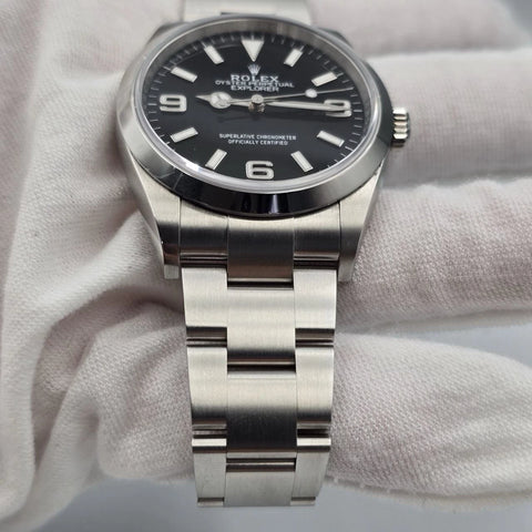 2025 PAPERS Rolex Explorer Black Dial Stainless Steel 36mm Watch 124270 BOX
