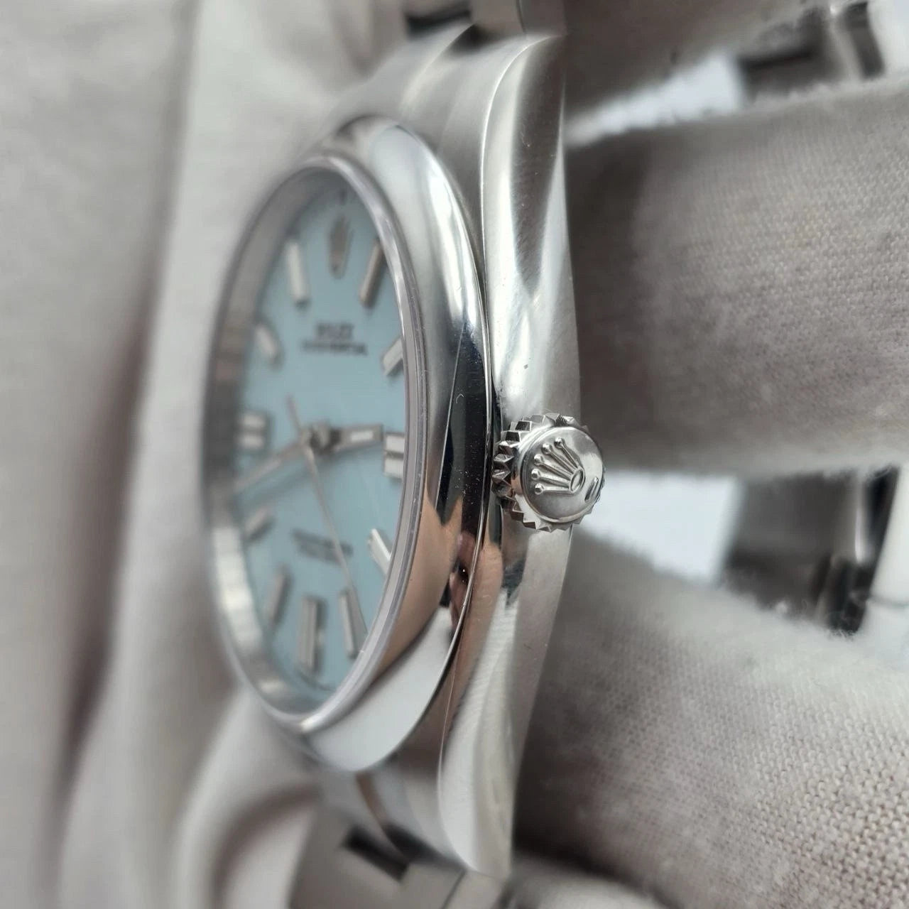 2021 PAPERS Rolex Oyster Perpetual 41mm Turquoise Blue Steel 124300 BOX