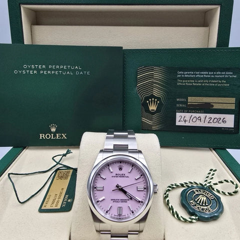 2026 NEW Rolex Oyster Perpetual Steel 36mm Candy Pink Dial 126000 UNWORN