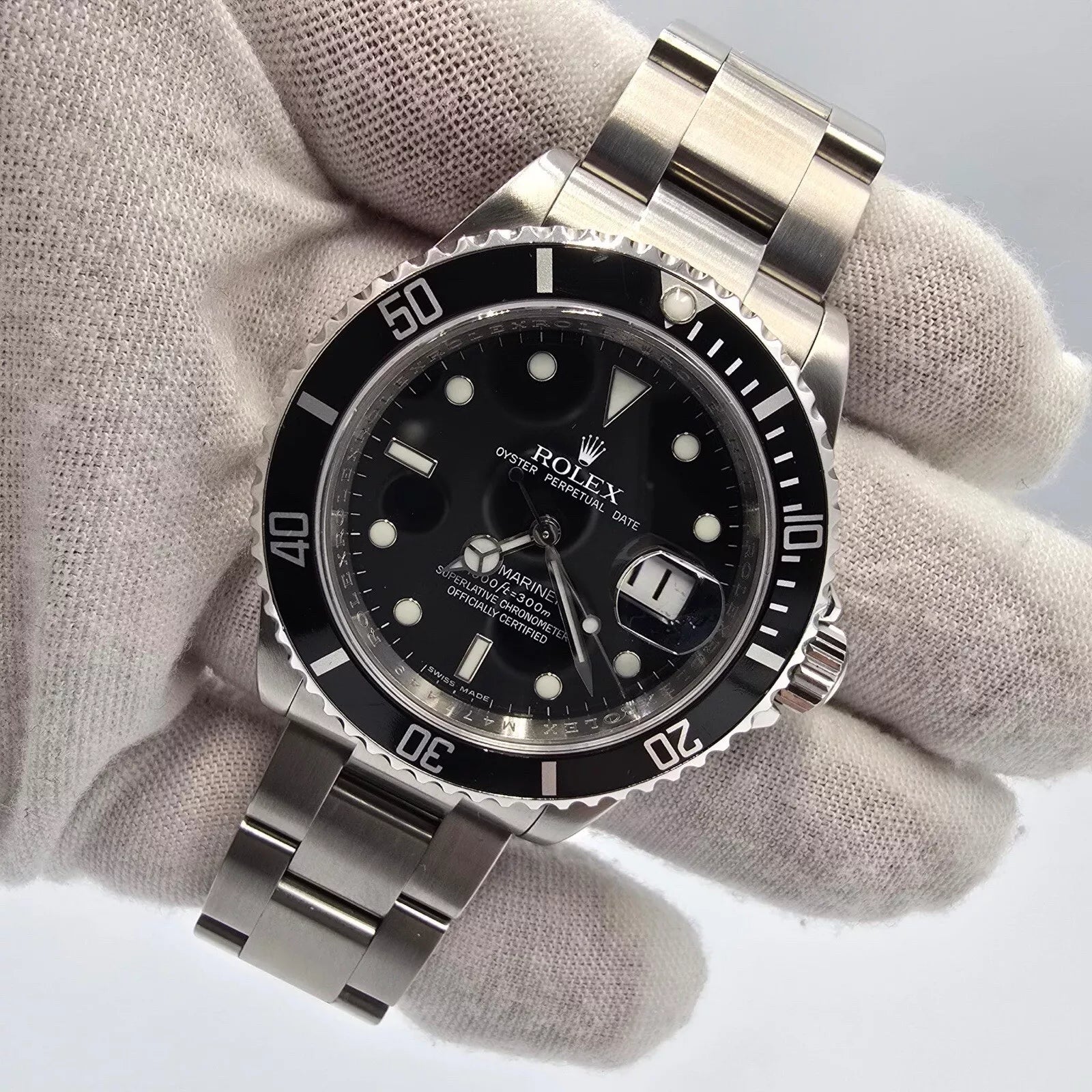 2016 RSC PAPERS Rolex Submariner Date Steel No Holes 40mm Black Watch 16610T