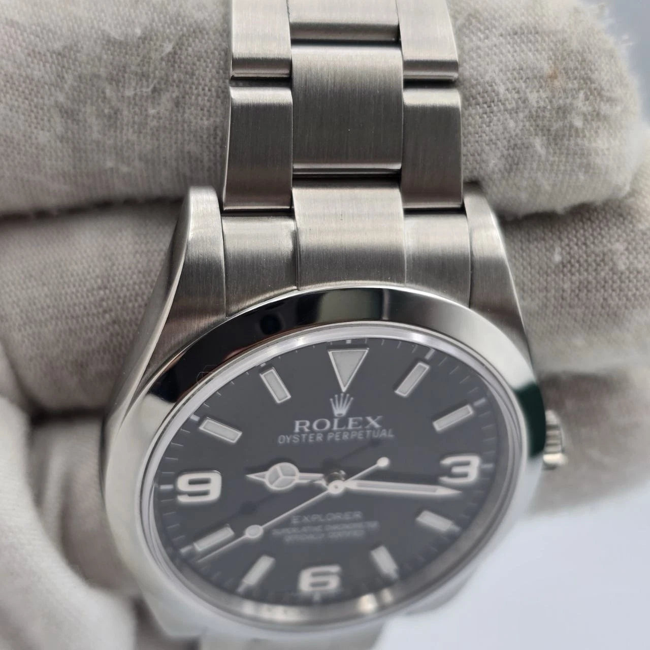 2010 Rolex Explorer I Black Stainless Steel 39mm Watch 214270