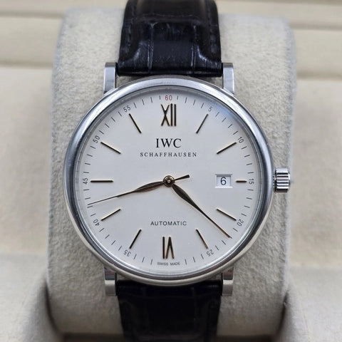 2016 PAPERS IWC Portofino Automatic 40mm IW356517 Stainless Steel White Dial