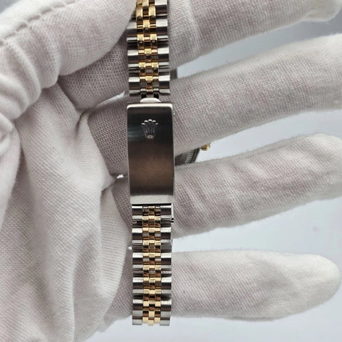 Rolex Lady Datejust 26mm Yellow Gold Steel Factory Champagne Diamond Dial 69173