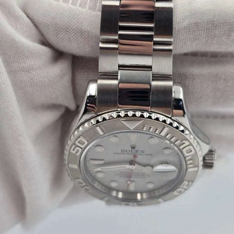 2007 Rolex Yacht-Master Platinum Dial Stainless Steel Oyster Watch 40mm 16622