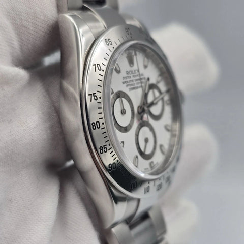 2011 PAPERS Rolex Cosmograph Daytona 116520 White APH Fat Buckle Steel 40mm BOX