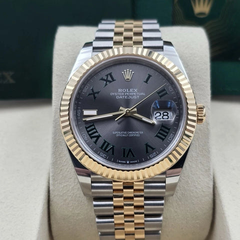 2025 PAPERS Rolex Datejust 41mm Two Tone Wimbledon Dial Jubilee 126333 BOX