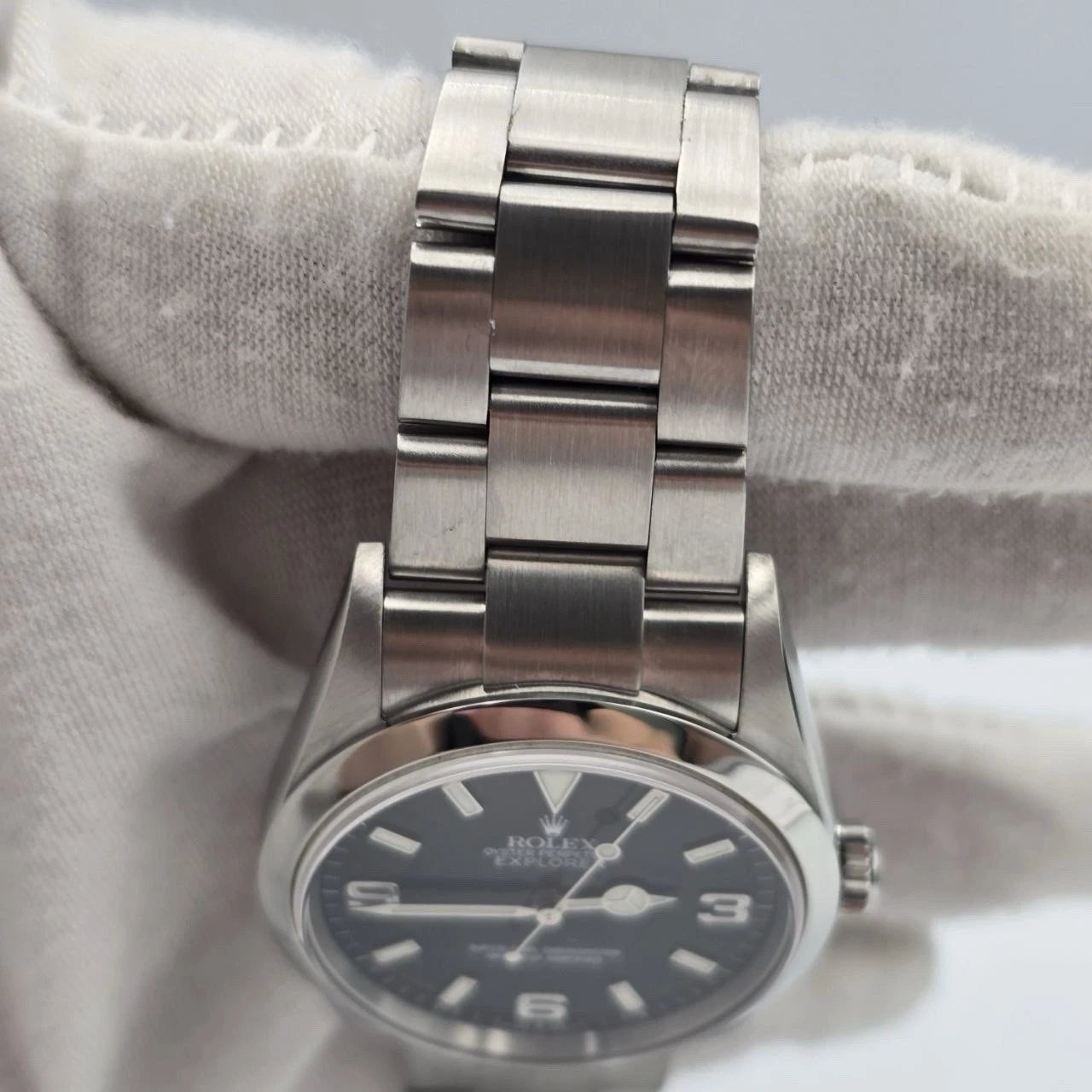 2004 PAPERS Rolex Explorer I 114270 36mm Stainless Steel Black Dial Watch