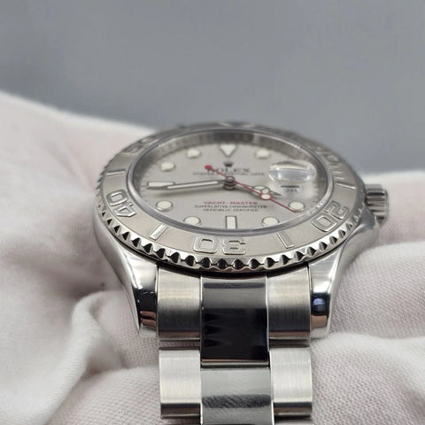 2007 Rolex Yacht-Master Platinum Dial Stainless Steel Oyster Watch 40mm 16622