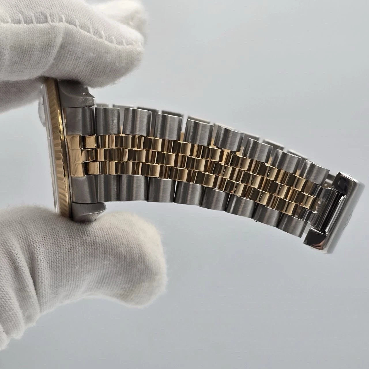 Rolex Datejust 36mm White Roman Dial 18K Gold Two Tone Watch 16233