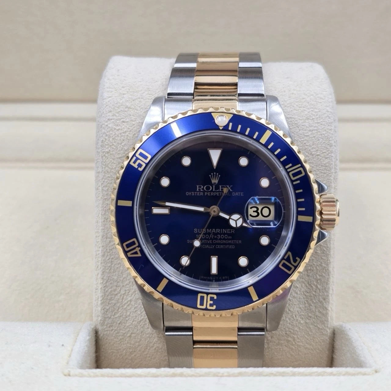 PAPERS Rolex Submariner 16613 Blue Dial Two Tone 40mm Watch + 2024 CPO