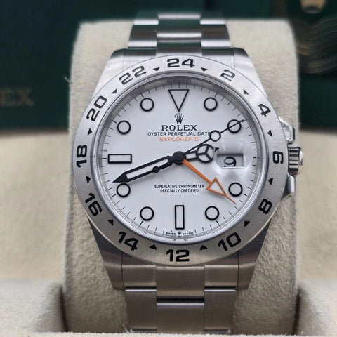 2022 PAPERS Rolex Explorer II 42mm 226570 Stainless Steel Polar White Dial BOX