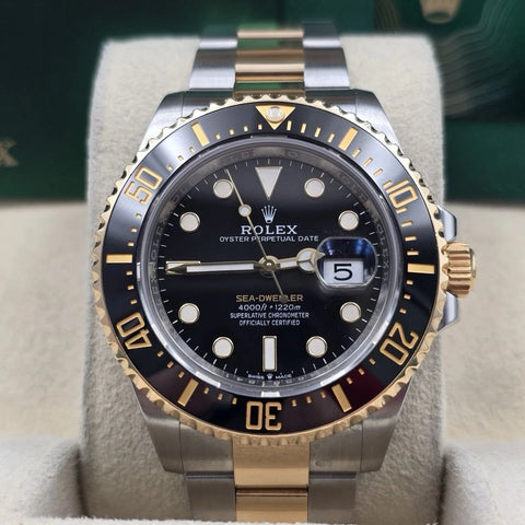 PAPERS 2021 Rolex Sea-Dweller 43mm Two-Tone Yellow Gold 126603 Black Dial BOX