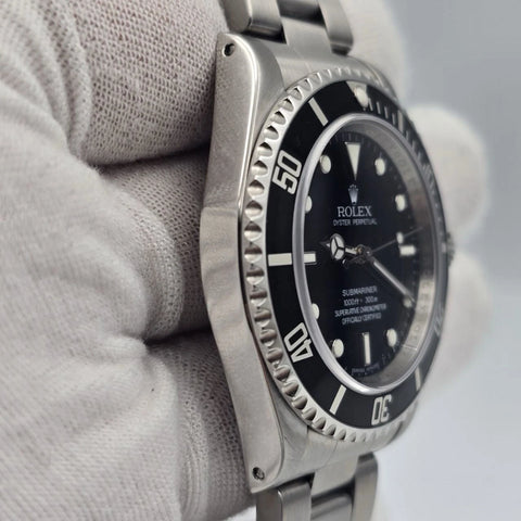 MINT 2009 Rolex Submariner No Date 14060M 4 Line REHAUT Black Dial 40mm Watch