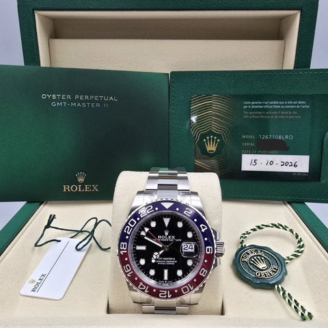 2026 NEW Rolex Pepsi GMT-Master ll Oyster Steel 40mm 126710BLRO UNWORN