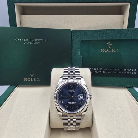 NEW 2026 Rolex Datejust 41mm 126334 Blue Roman Dial Fluted Bezel Jubilee UNWORN