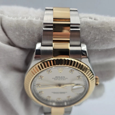 2014 PAPERS Rolex Datejust II Ivory Diamond Dial Oyster 41mm 116333 Watch