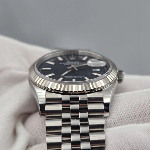 2025 PAPERS Rolex Datejust 36mm Blue Dial Fluted Steel Jubilee 126234 BOX