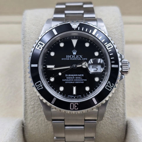 PAPERS Rolex Submariner Date 16610 Black Dial Stainless Steel Oyster 40mm