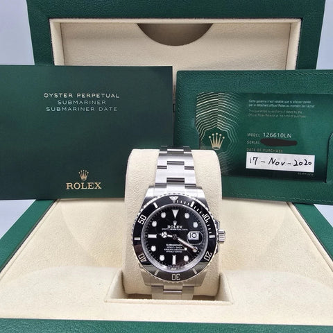 2020 PAPERS Rolex Submariner Date 41mm Black Ceramic 126610LN Watch BOX