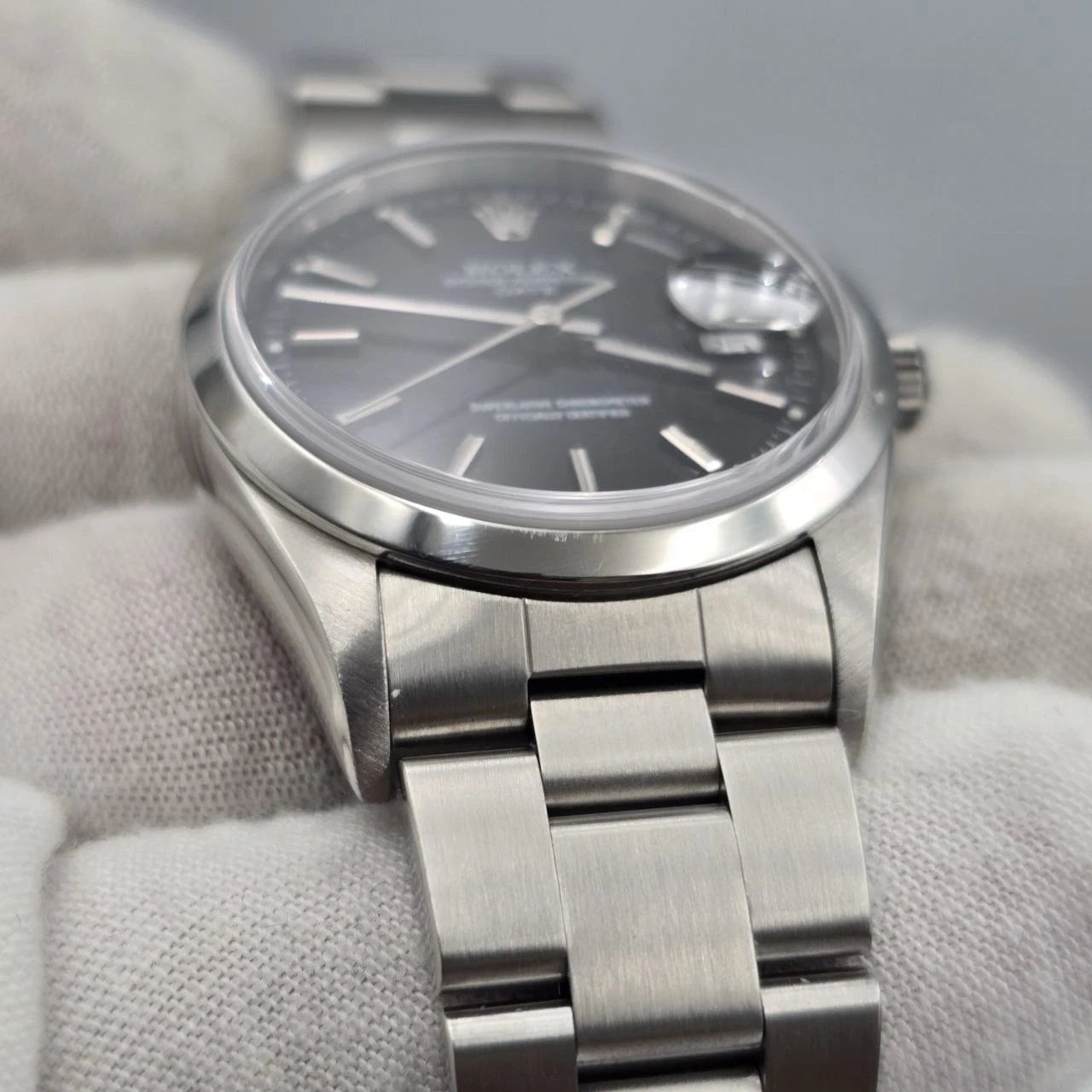 Rolex Oyster Perpetual Date 15200 Stainless Steel Black Dial 34mm Watch