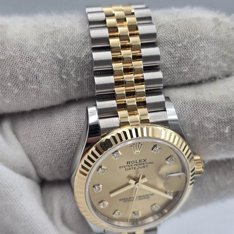 NEW 2026 Rolex Datejust 31mm Champagne Diamond Dial Two Tone Jubilee 278273