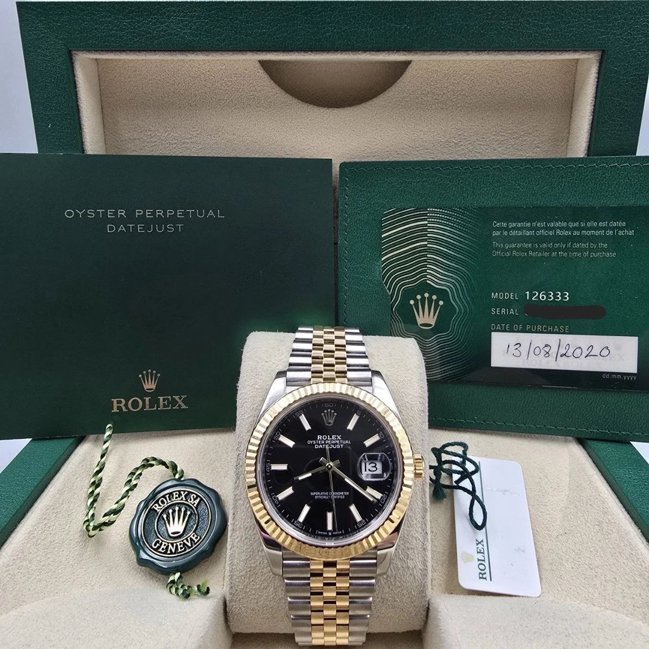 Rolex Datejust 126333 Two Tone Black Dial
