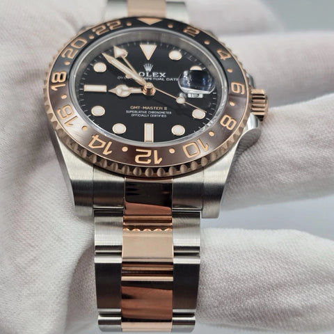 2023 PAPERS Rolex GMT-Master II Rootbeer 40mm 126711CHNR Two-Tone Rose Gold BOX