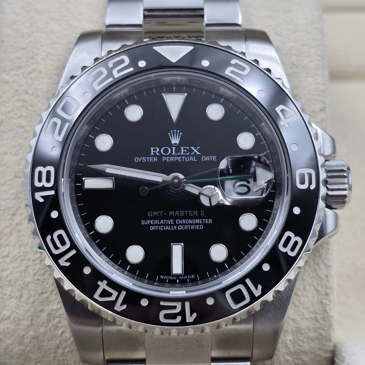 MINT Rolex GMT Master II Green Arrow 116710LN Steel Ceramic Black 40mm Watch