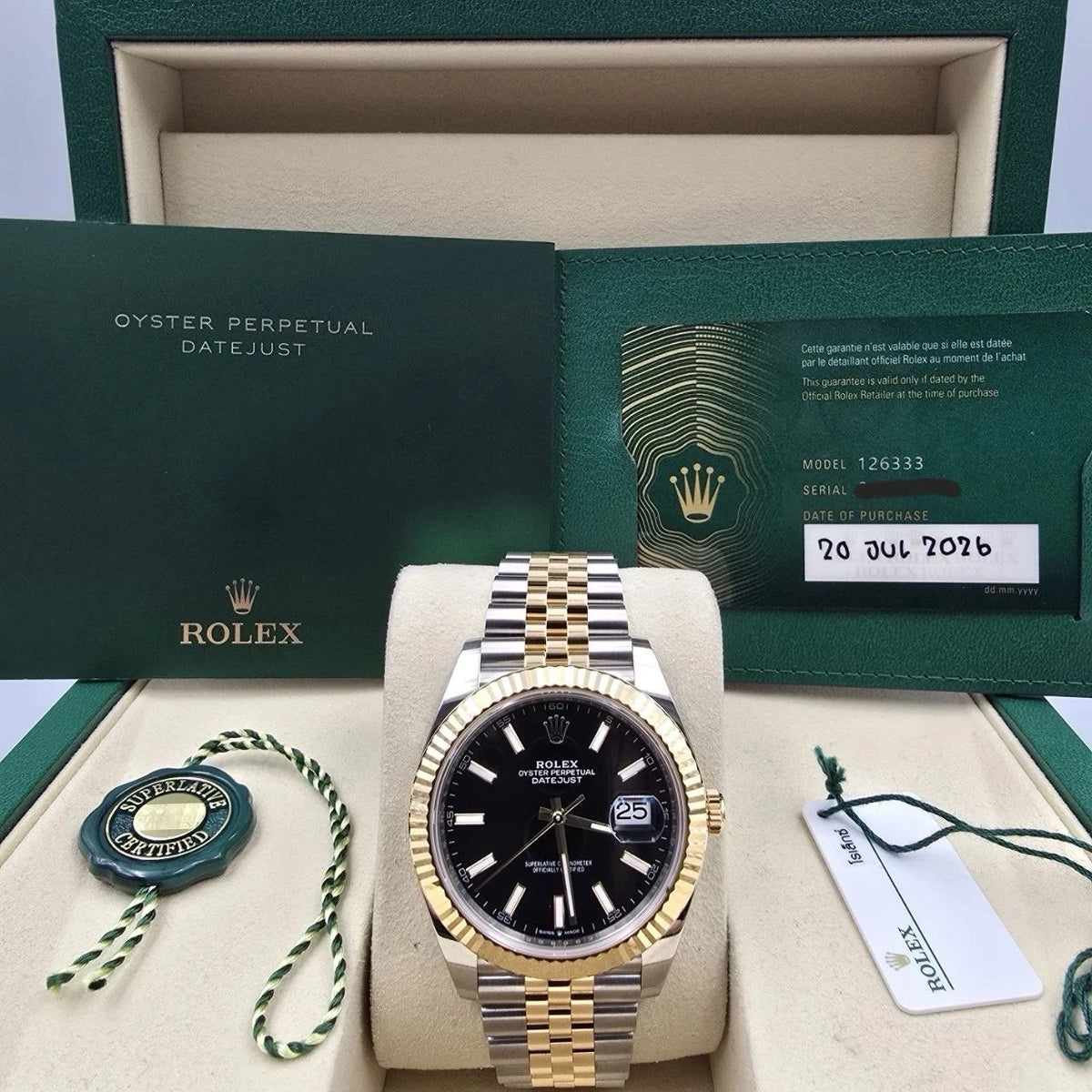 Rolex Datejust 126333 Two Tone Black Dial Jubilee