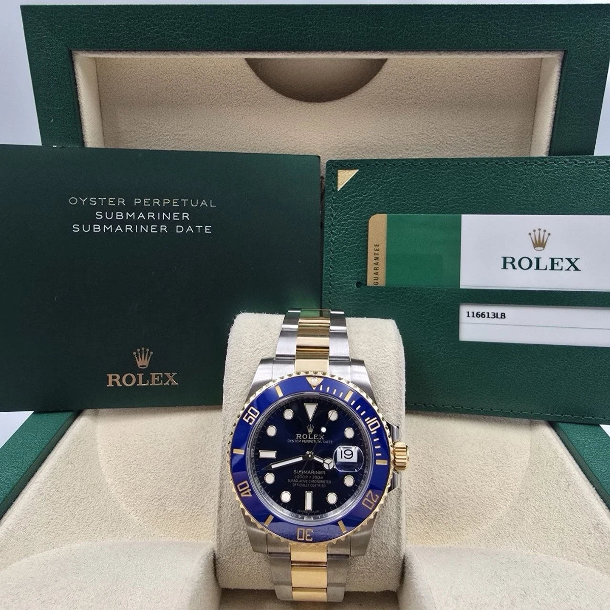 2019 Rolex Submariner Date 116613LB Blue Dial Gold Steel 40mm