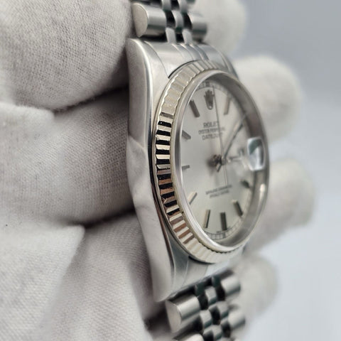 2000 Rolex Datejust Silver Dial Stainless Steel Jubilee 16234 36mm Watch