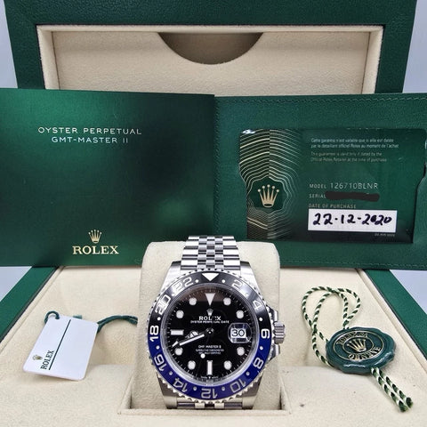 2020 PAPERS Rolex GMT-Master II 126710BLNR Batgirl Jubilee 40mm Watch BOX