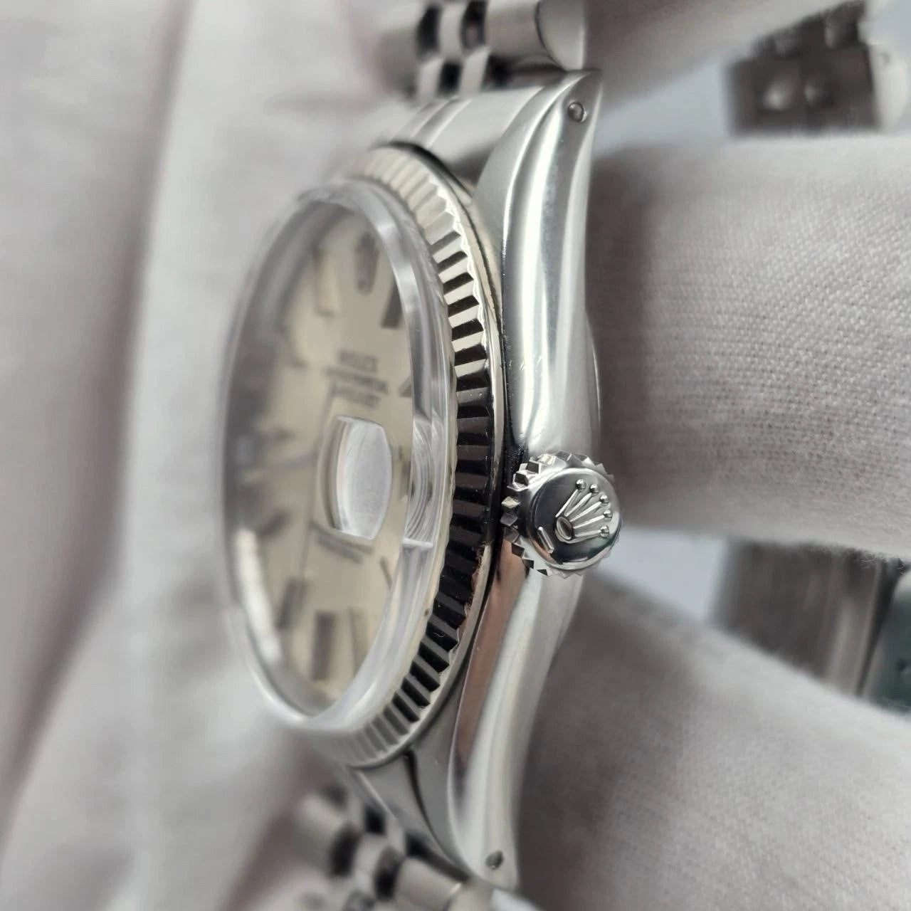 Rolex Datejust 36mm Oyster Perpetual 18k White Gold Steel Silver Dial 16014
