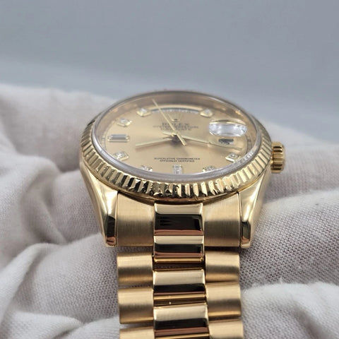 Rolex Day-Date 36mm 118238 President 18K Gold Champagne Factory Diamond Dial