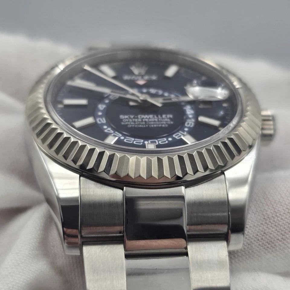 PAPERS 2022 Rolex Sky Dweller 42mm Oyster Blue Dial Steel Watch 326934 BOX