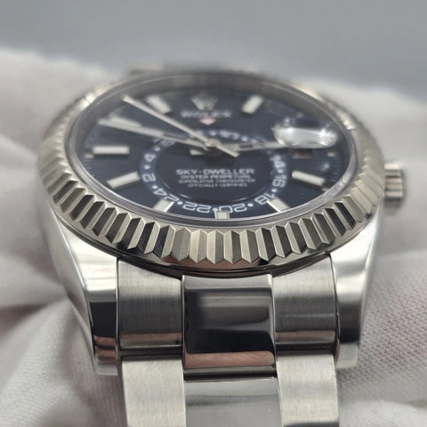 PAPERS 2022 Rolex Sky Dweller 42mm Oyster Blue Dial Steel Watch 326934 BOX