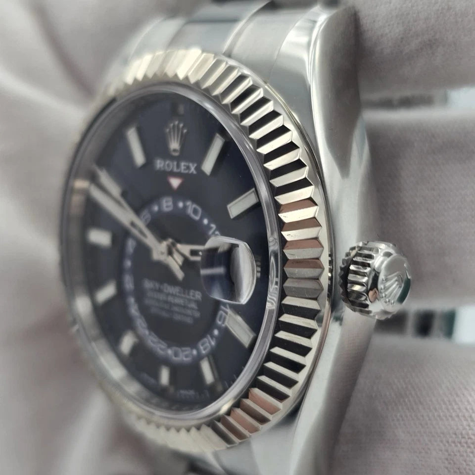 PAPERS 2022 Rolex Sky Dweller 42mm Oyster Blue Dial Steel Watch 326934 BOX