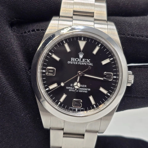 Rolex Explorer I Black Stainless Steel MK1 39mm Watch 214270