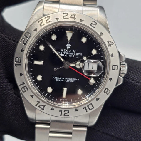 MINT Rolex Explorer II 16570 Steel Black Dial Automatic Date Watch 40MM