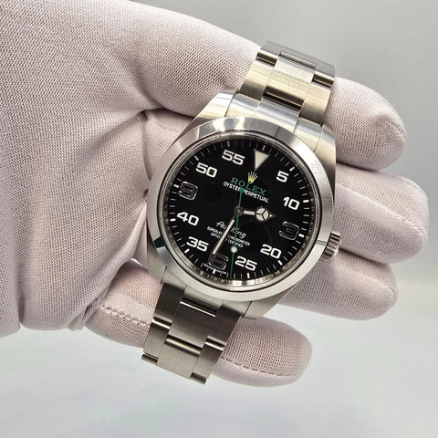 PAPERS 2021 Rolex Air King Black Dial Steel Bracelet 40mm Watch 116900 BOX