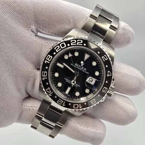 PAPERS 2014 Rolex GMT Master II 116710LN Steel Ceramic Black 40mm Watch BOX